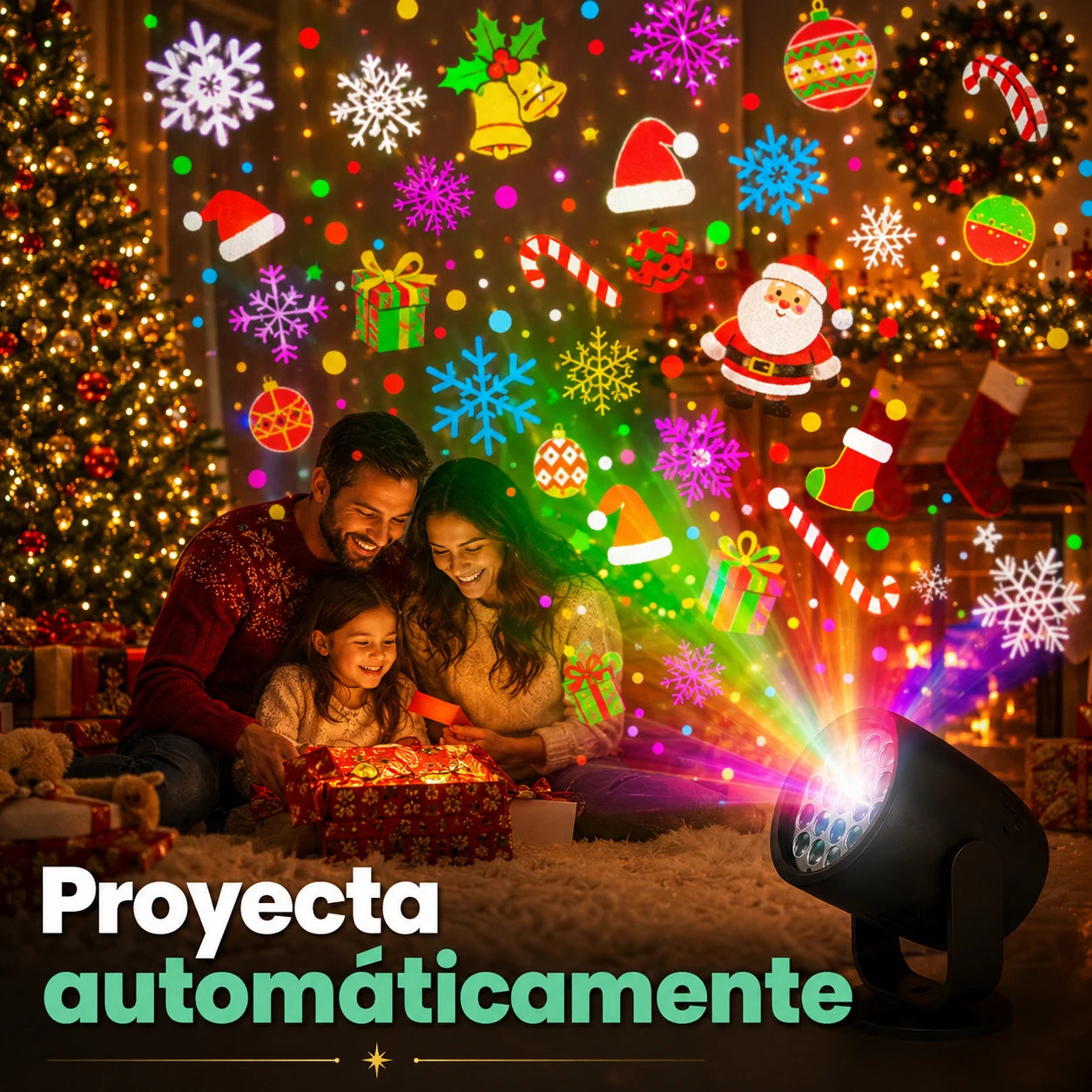 Proyector Navideño con Efectos de Luz – FestiBeam