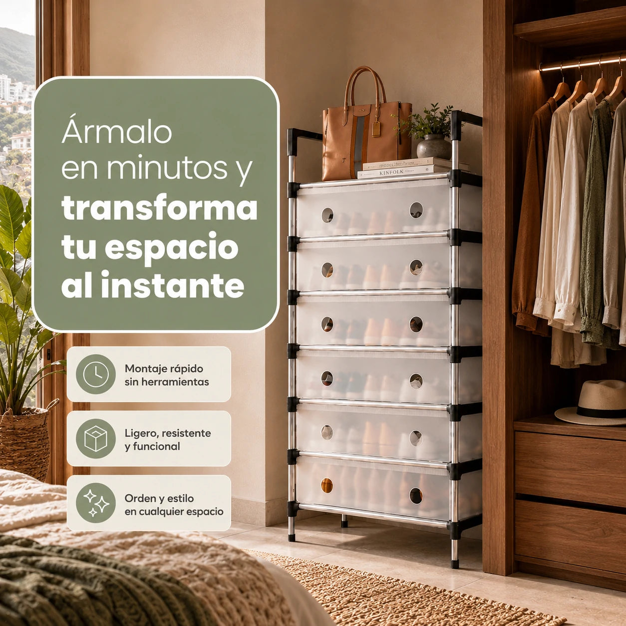 SmartOrganizer: Organizador de Zapatos Multifuncional de 6 Niveles