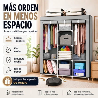 SmartCloset Plegable Multifuncional + Robot Aspirador RoboSpark | Organización y Limpieza