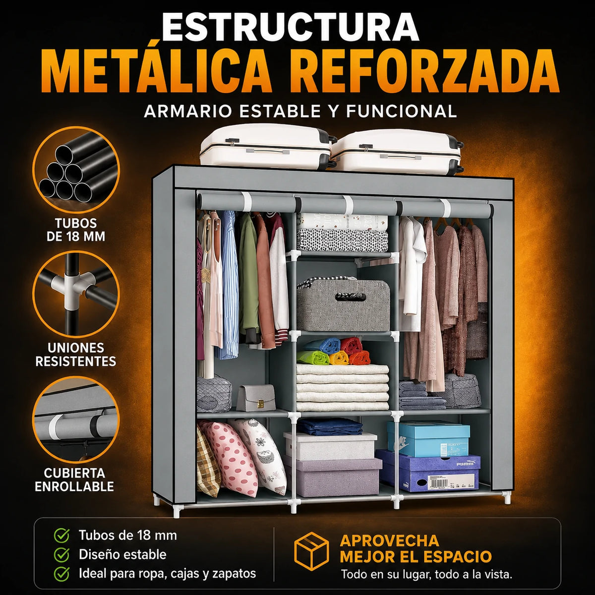 SmartCloset Plegable Multifuncional + Robot Aspirador RoboSpark | Organización y Limpieza