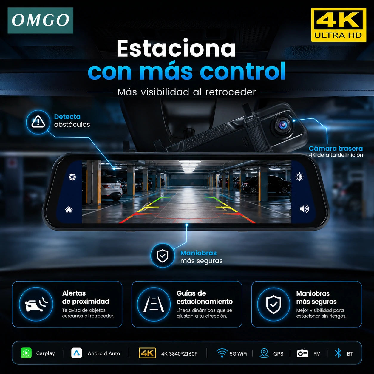 Espejo Retrovisor Cámara Delantera | DriveVision 360