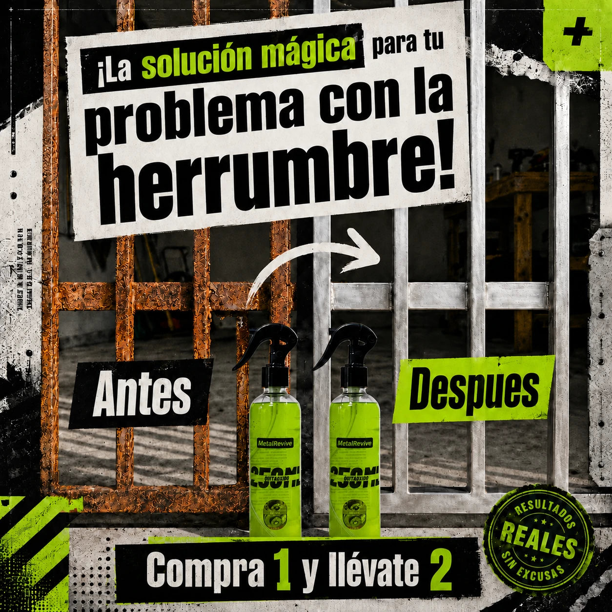 MetalRevive 250ml - Spray Antióxido de Acción Rápida que Elimina la Corrosión | Compra 1 y Llévate 2