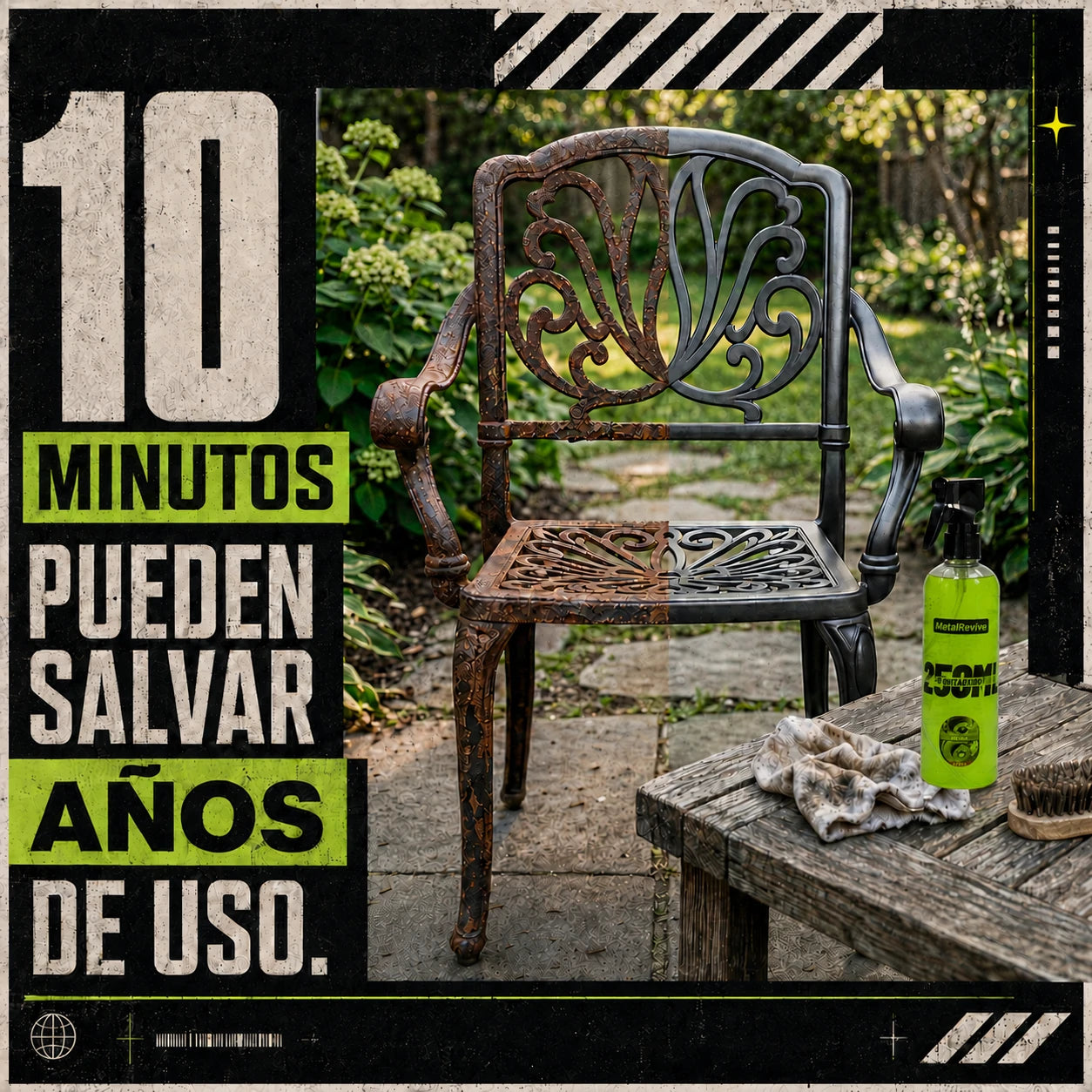 MetalRevive 250ml - Spray Antióxido de Acción Rápida que Elimina la Corrosión | Compra 1 y Llévate 2