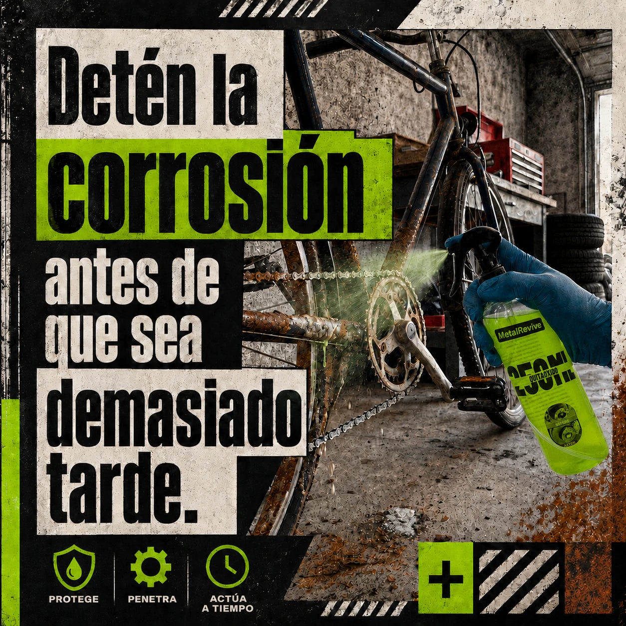 MetalRevive 250ml - Spray Antióxido de Acción Rápida que Elimina la Corrosión | Compra 1 y Llévate 2