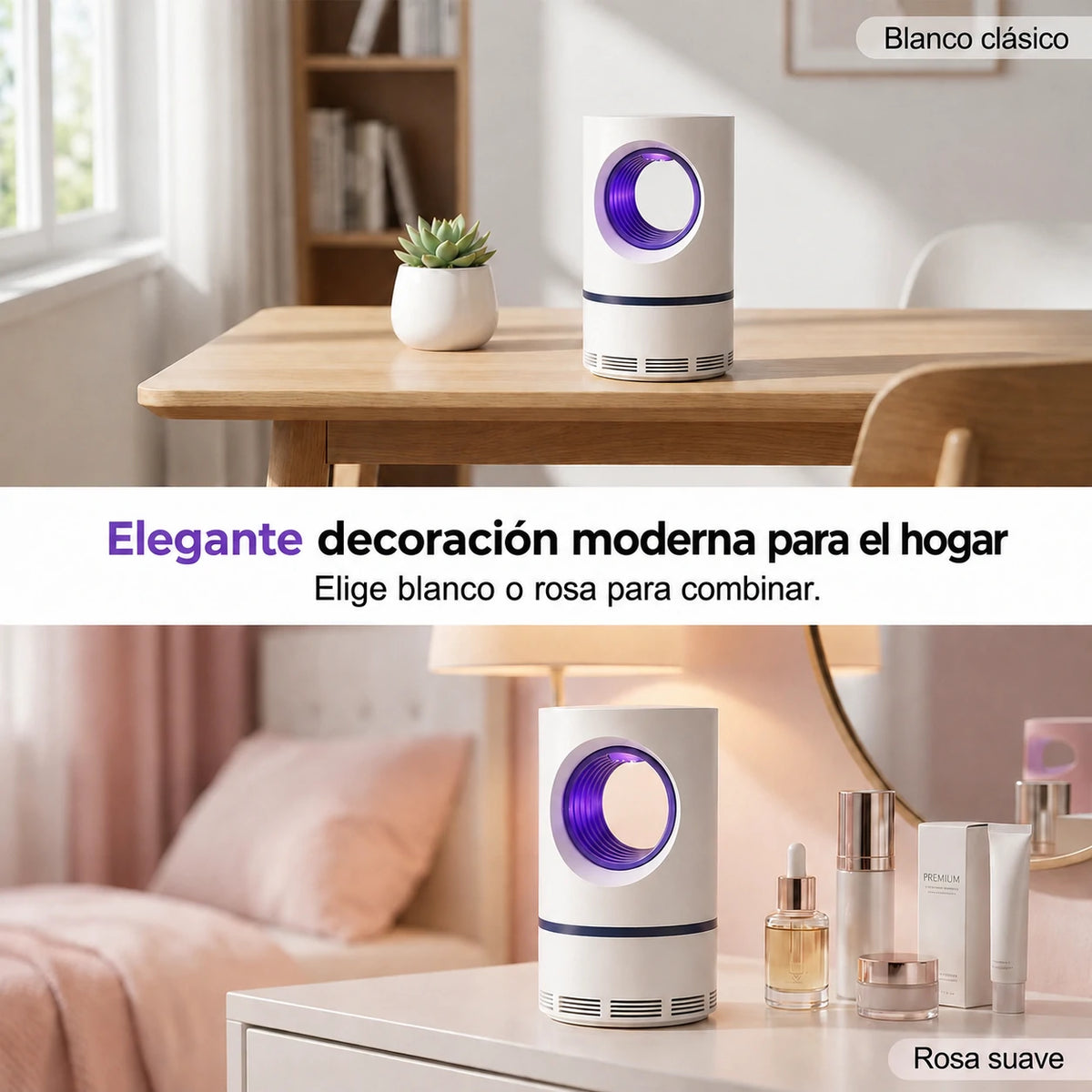 Trampa UV Silenciosa para Mosquitos, Segura para Niños y Mascotas - Mosquito Guard