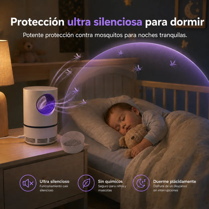 Trampa UV Silenciosa para Mosquitos, Segura para Niños y Mascotas - Mosquito Guard