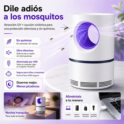 Trampa UV Silenciosa para Mosquitos, Segura para Niños y Mascotas - Mosquito Guard