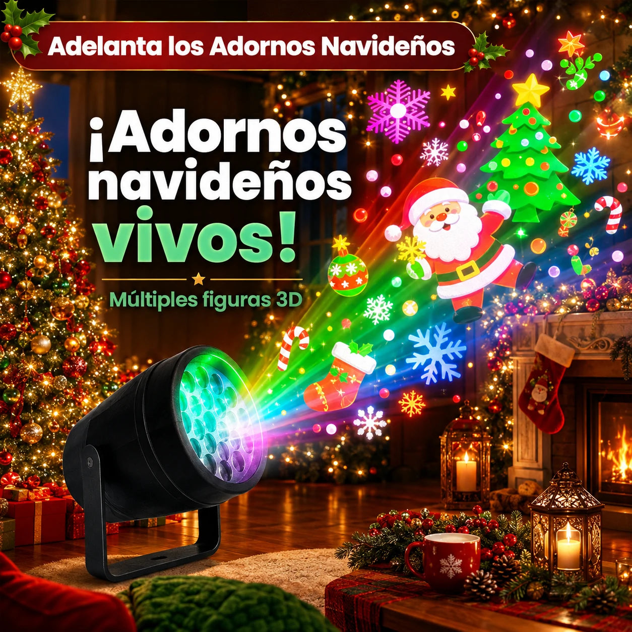 Proyector de Luces y Dibujos Navideños – FestiBeam
