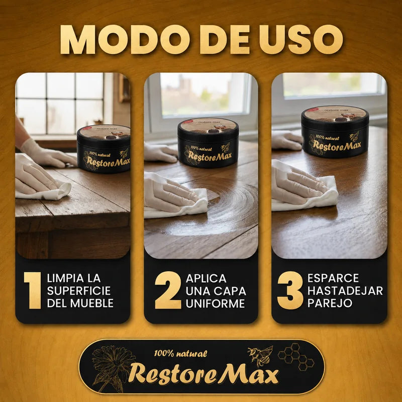 RestoreMax - Cera Renovadora de Madera - Compra 1 y Llévate 2