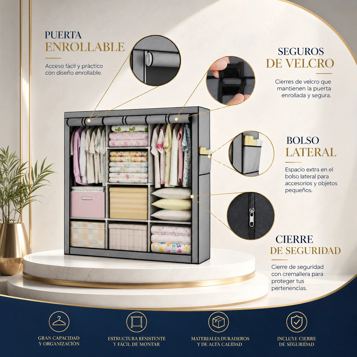 SmartCloset Multiuso Plegable + Robot Aspirador RoboSpark para Hogar Inteligente