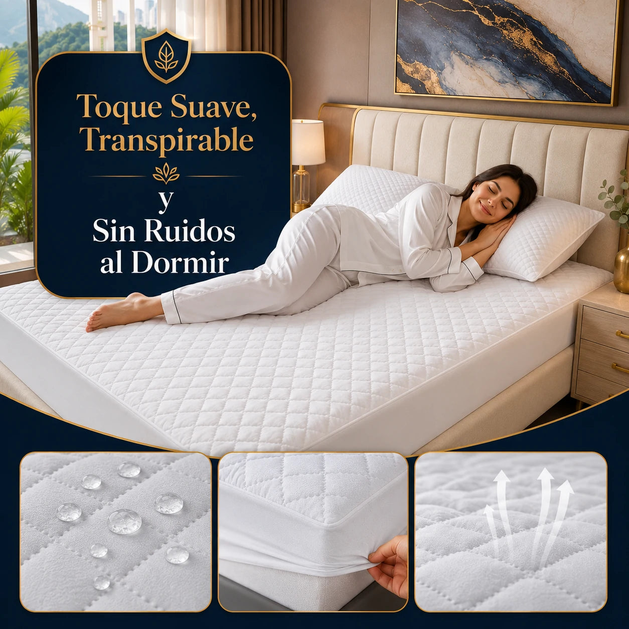 SoftRest: Protector de Colchón Transpirable Premium + 2 Fundas de Regalo