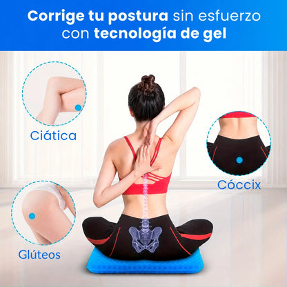 Asientura Cojín Ortopédico de Gel Transpirable para Mejorar la Postura