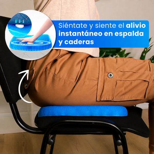 Asientura Cojín Ergonómico con Gel Transpirable, Corrige la Postura